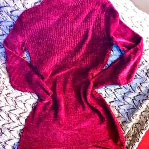 Xhilaration Fitted M Cranberry Sweater Dress